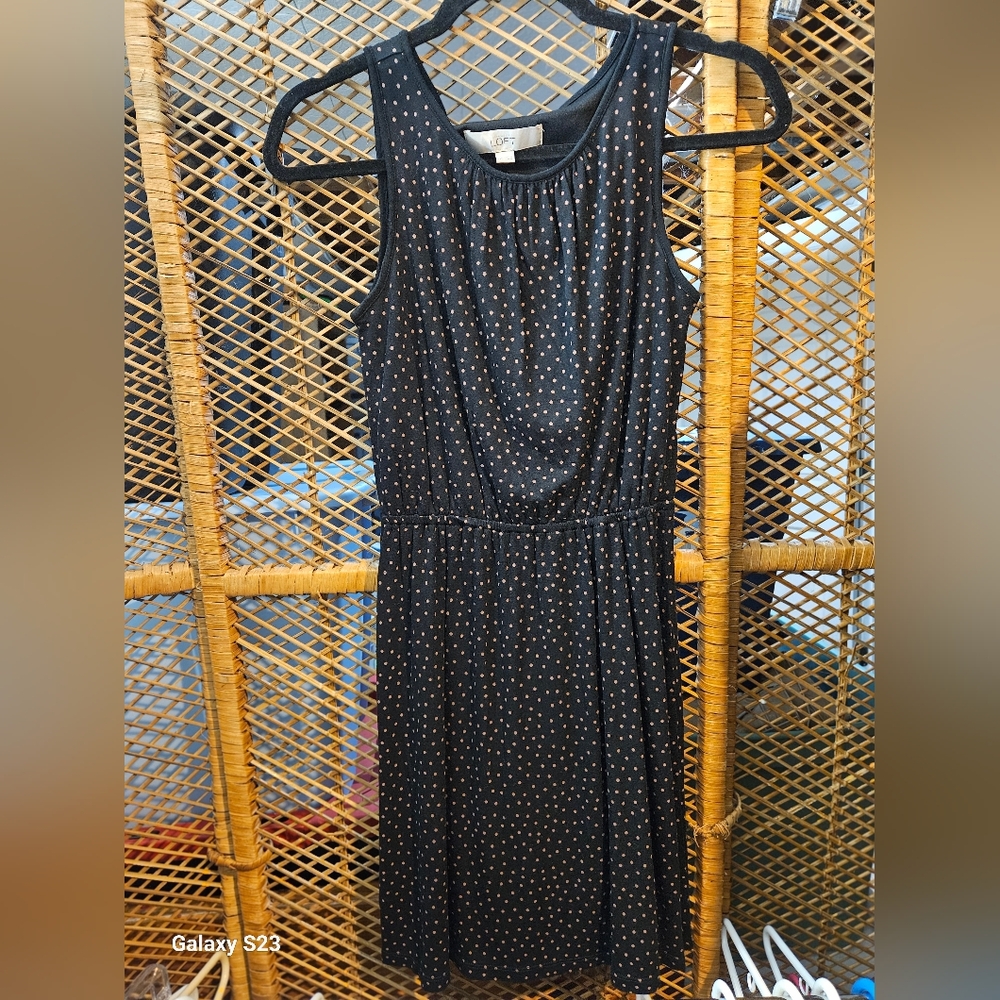 LOFT Black and White Polka Dot Dress